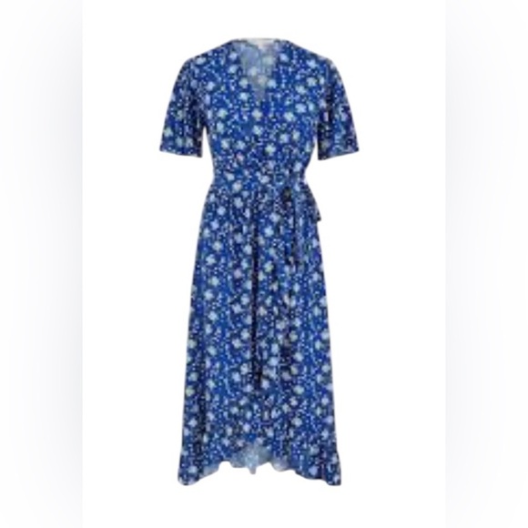 Lane Bryant - Floral Maxi Dress - High Low - Size 14- Blue Flowers flare - Picture 3 of 16